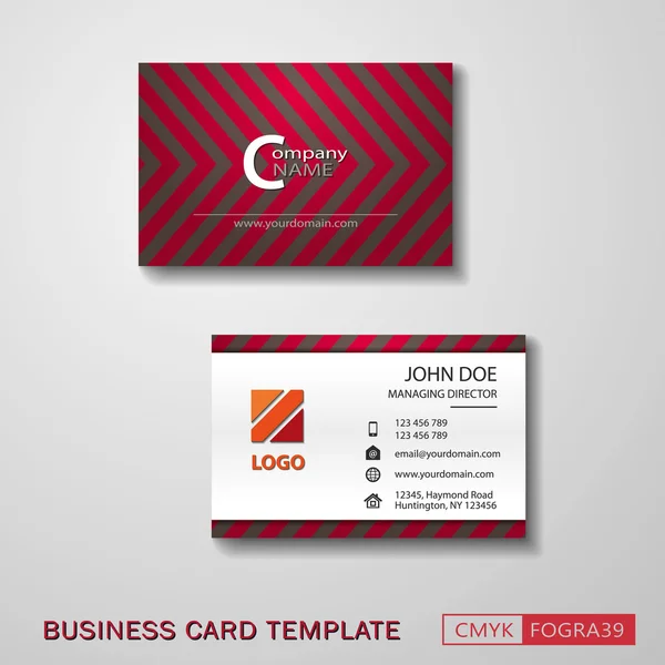 Vcard business card set play red — Stock Vector