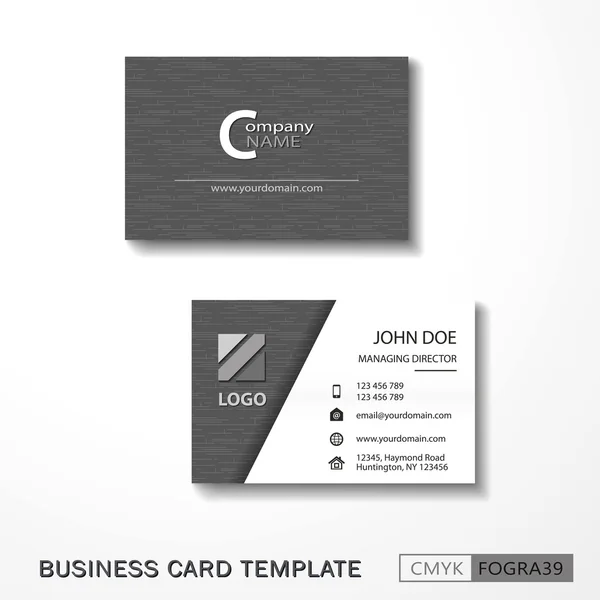 Vcard business card set gray — Stock Vector