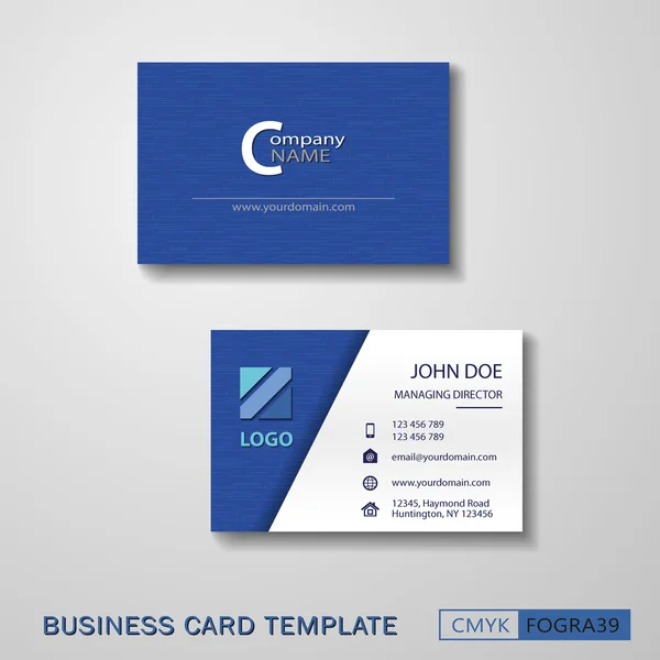 Vcard business card set blue — Stock Vector