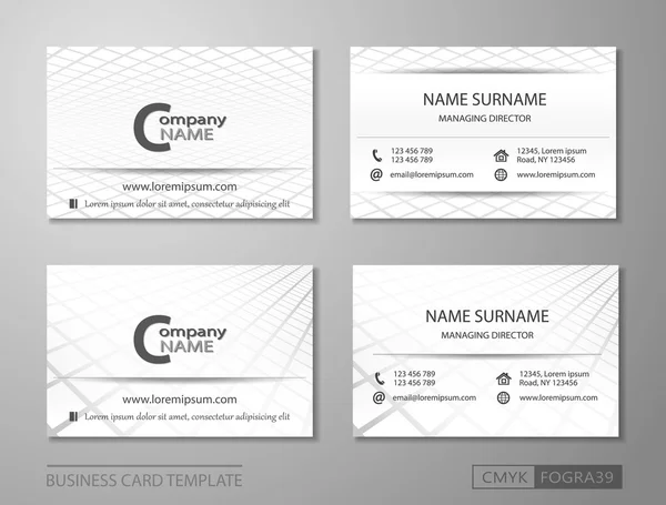 Business card template Vcard set performance in the box — Stock Vector