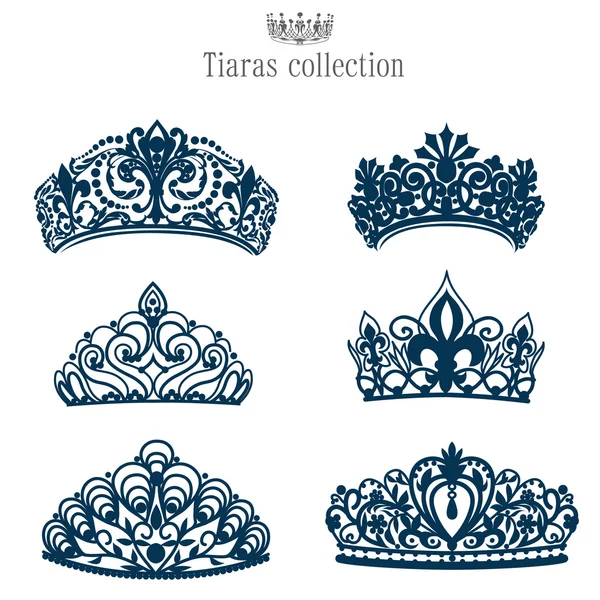 Set exquisite tiaras Royalty Free Stock Vectors