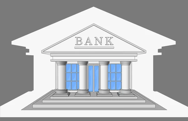 Bank, elölnézet — Stock Vector