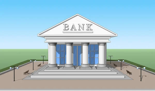Bank, framifrån 02 — Stock vektor