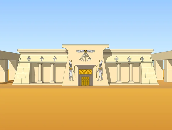 Gebouw in oude Egyptische stijl ingericht — Stockvector