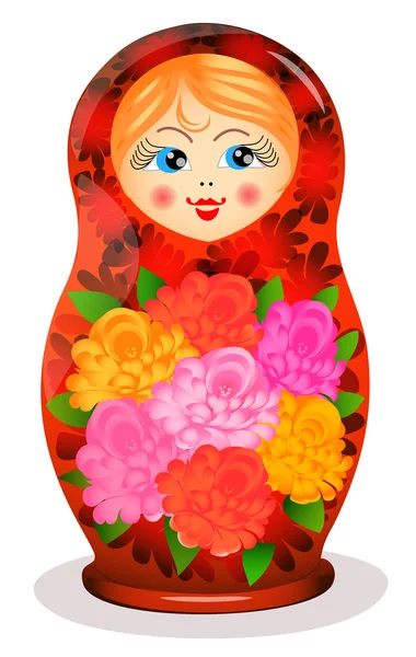 Brinquedo russo pintado Matrioshka — Vetor de Stock