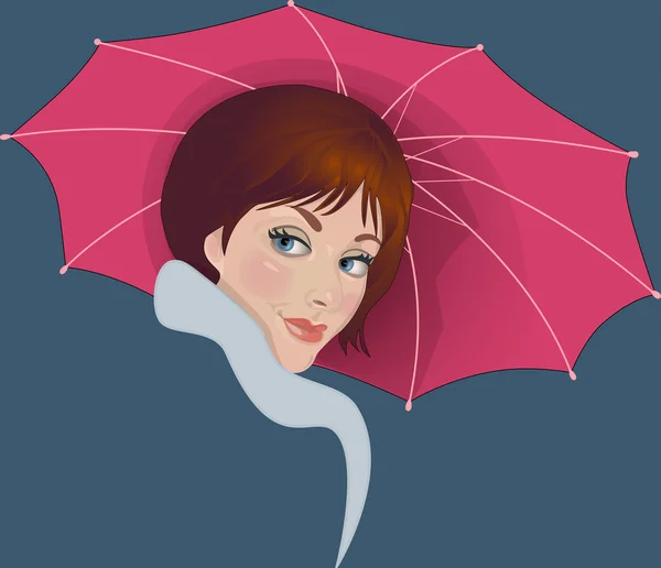 Mädchen mit Regenschirm — Stockvektor