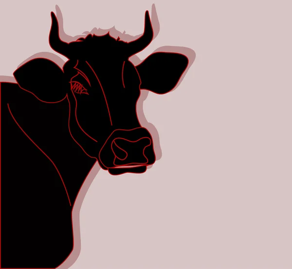 Czarna krowa — Wektor stockowy