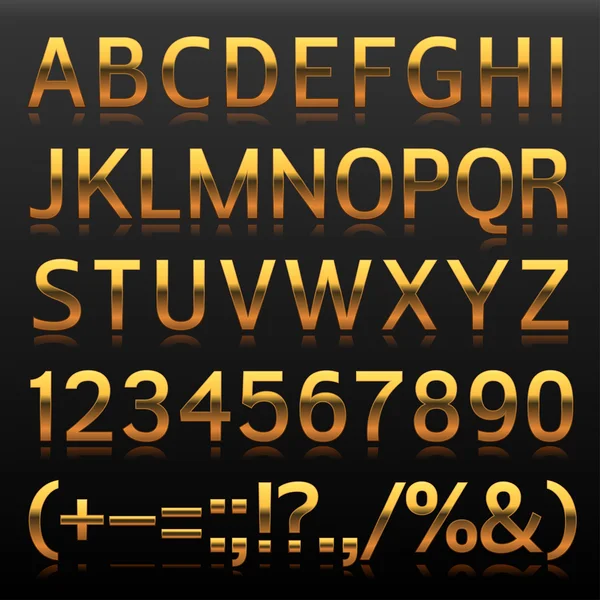 Αλφάβητο ορίσετε 2 μεγάλα χρυσά γράμματα — Διανυσματικό Αρχείο