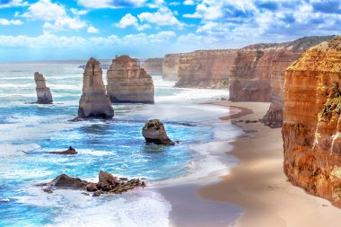 Twelve Apostles along the Great Ocean Road in Australia clipart