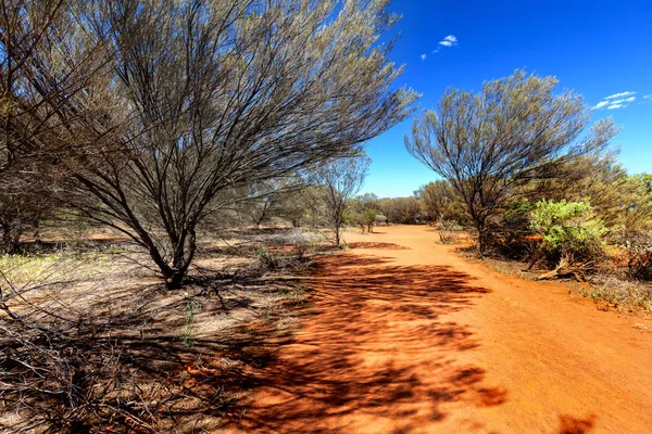 Kleine landweg in hete Australische outback — Stockfoto