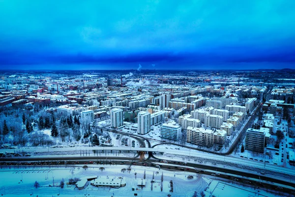 Aerial view of Tampere, Finland, in winter — Stock Photo, Image