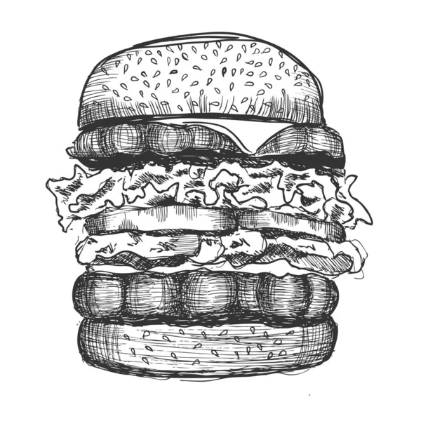 Burger Illustrations Vectorielles Dessinées Main — Image vectorielle