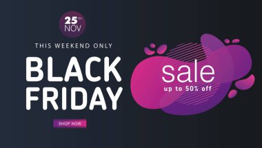 Kara Cuma. Akışkan soyut arkaplan. Vektör.