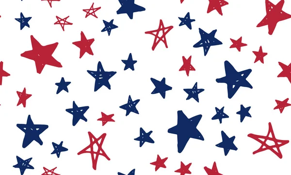 Estrellas Grunge Día Independencia Usa Día Los Presidentes Ilustración Dibujada — Vector de stock