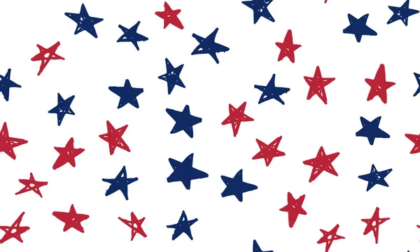 Stars Grunzen Unabhängigkeitstag Usa Tag Der Präsidenten Handgezeichnete Illustration — Stockvektor