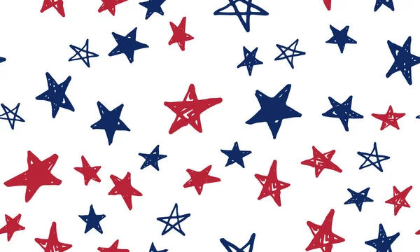 Hvězdy Vrčí Den Nezávislosti Usa Prezidentský Den Ručně Kreslená Ilustrace — Stockový vektor
