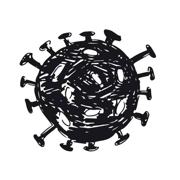 Coronavirus Covid Illustrazione Vettoriale Disegnata Mano — Vettoriale Stock