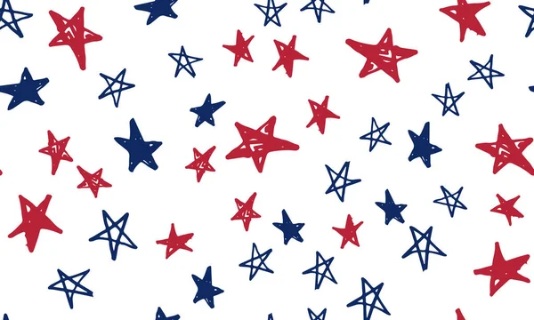 Den Nezávislosti Usa Prezidentský Den Hvězdy Vrčí Ručně Kreslená Ilustrace — Stockový vektor