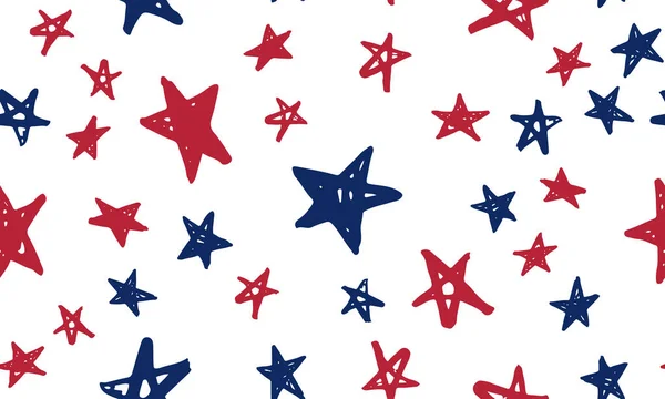 Día Independencia Usa Día Los Presidentes Estrellas Grunge Ilustración Dibujada — Vector de stock