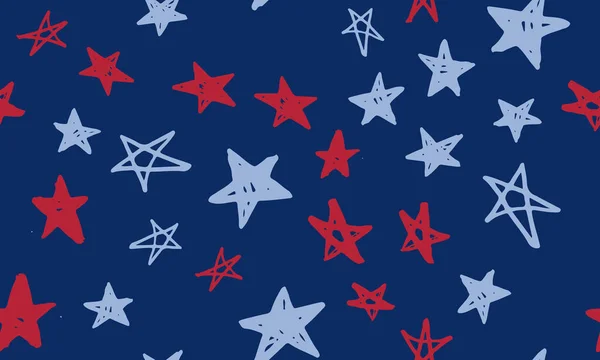 Día Independencia Usa Estrellas Grunge Día Los Presidentes Ilustración Dibujada — Archivo Imágenes Vectoriales