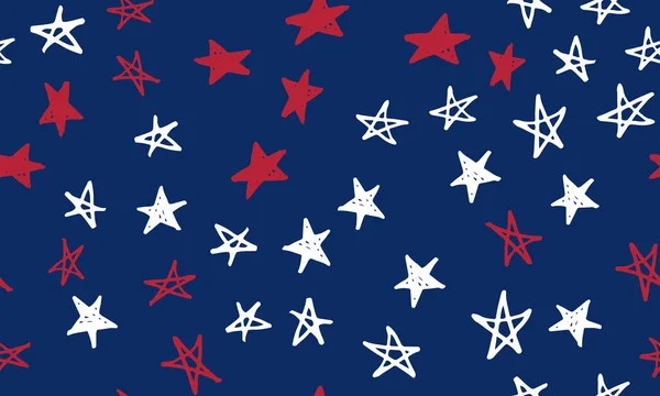 Den Nezávislosti Usa Hvězdy Vrčí Prezidentský Den Ručně Kreslená Ilustrace — Stockový vektor