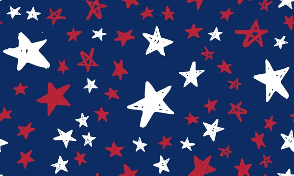 Függetlenség Napja Usa Csillagok Grunge Elnökök Napja Kézzel Rajzolt Illusztráció — Stock Vector