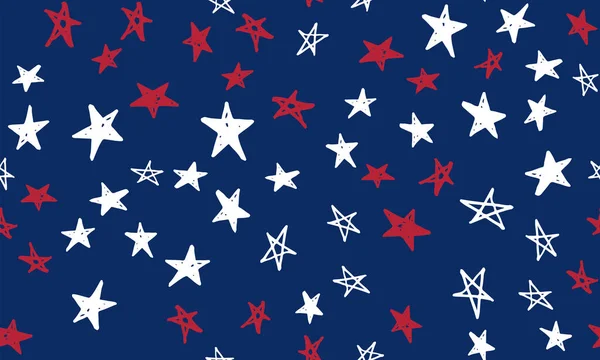 Unabhängigkeitstag Usa Stars Grunzen Tag Der Präsidenten Handgezeichnete Illustration — Stockvektor