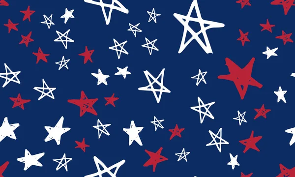 アメリカ独立記念日 星条旗 大統領の日だ 手描きイラスト — ストックベクタ