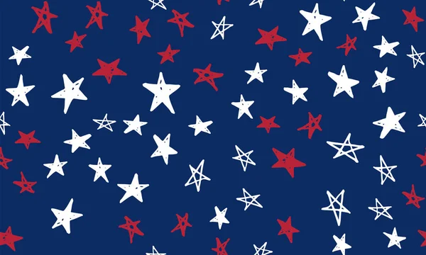 Unabhängigkeitstag Usa Stars Grunzen Tag Der Präsidenten Handgezeichnete Illustration — Stockvektor