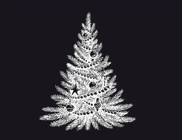 Juego Árboles Navidad Feliz Navidad Feliz Año Nuevo Ilustraciones Hechas — Archivo Imágenes Vectoriales