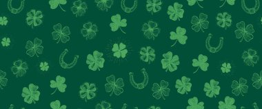 Yeşil Yonca ve At Nalı Şanslı Aziz Patrick Günü Tasarımı