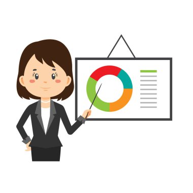  Hisse Vektörü İş Kadını Görüntü Sunar