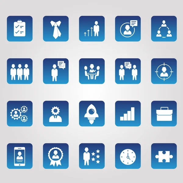 Voorraad Vector Set Werk Iconen Mensen Business Skill Manager Prestaties — Stockvector