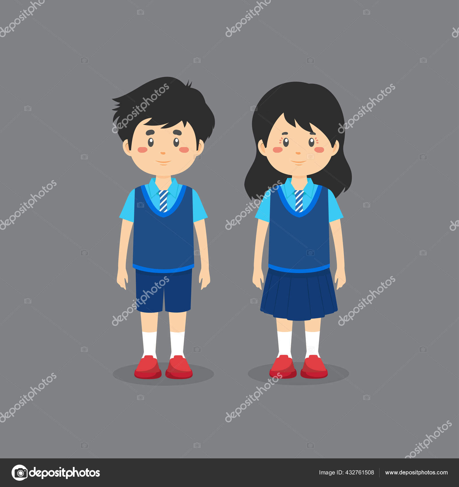 Cute Character Wearing School Uniform Vector Image By C Vixiondigital21 Vector Stock 432761508