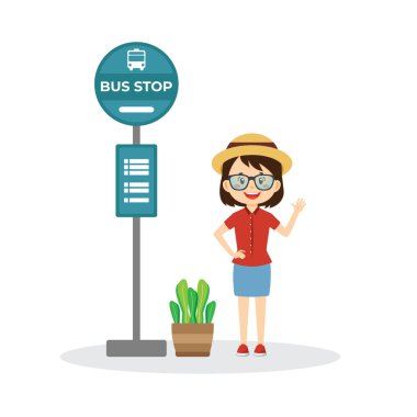 Turist Bekliyor Otobüs Bekliyor