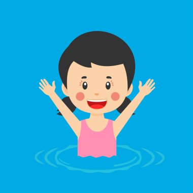 Stok Vektörü Çocuklar Eğlenceli Yüzüyorlar