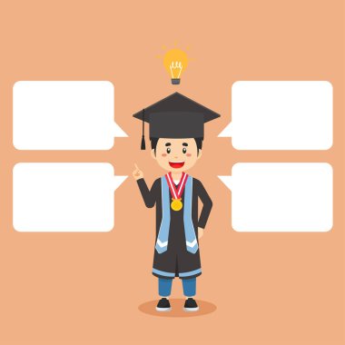 Mezun Öğrenci Gösterileri Kabarcık Metni Fikri Al