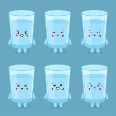 İfadeli Sevimli Su Kadehi Karakteri