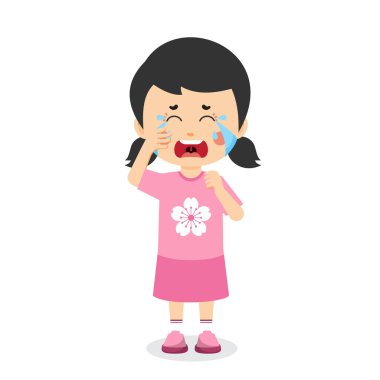 Ağlayan İfadesi olan Sevimli Kız