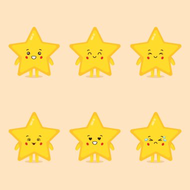 İfadesi olan Sevimli Yıldız Karakteri