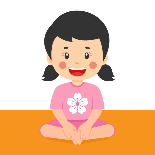 Yoga Poz Veren Sevimli Çocuk Kız