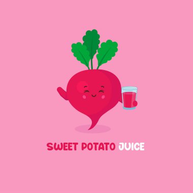 Şirin Gülümseyen Tatlı Patates Suyu Karakteri