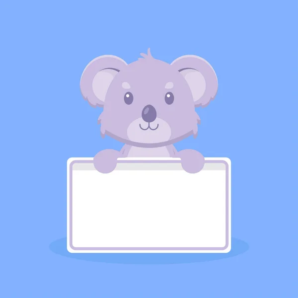 Cute Koala Holding Blank Text Board — Vector de stock