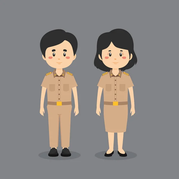 Couple Portant Uniforme Des Employés Gouvernement — Image vectorielle