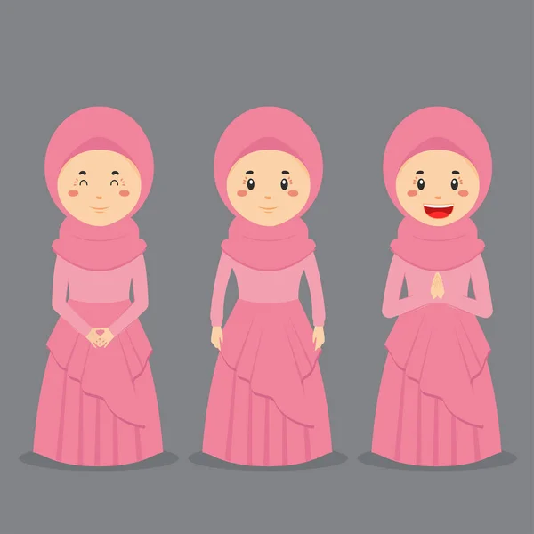 Wedding Character Various Expression — Stock Vector
