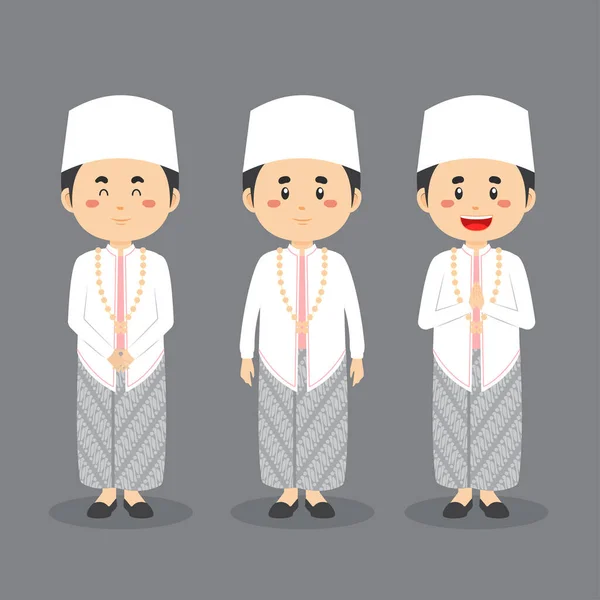Çeşitli Fadeli Endonezya Düğün Karakteri — Stok Vektör