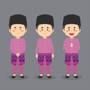 Çeşitli İfadeli Brunei Karakteri