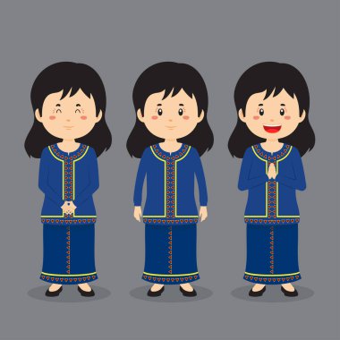 Çeşitli İfadeli Singapur Karakteri