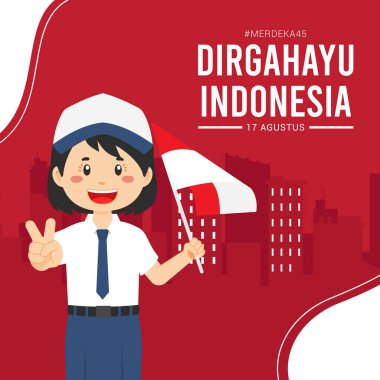 Endonezya Bağımsızlık Günü Sancak Şablonu