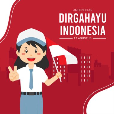 Endonezya Bağımsızlık Günü Sancak Şablonu